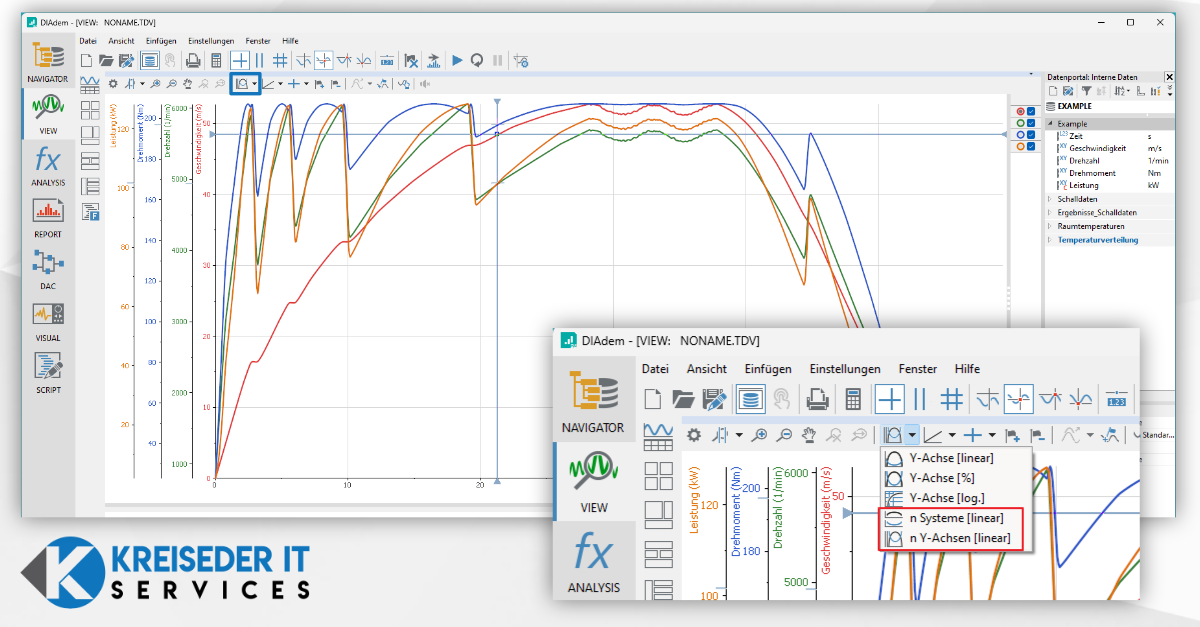 VIEW – Individuelle Y-Achsenskalierung bei 2D-Achsensystemen!