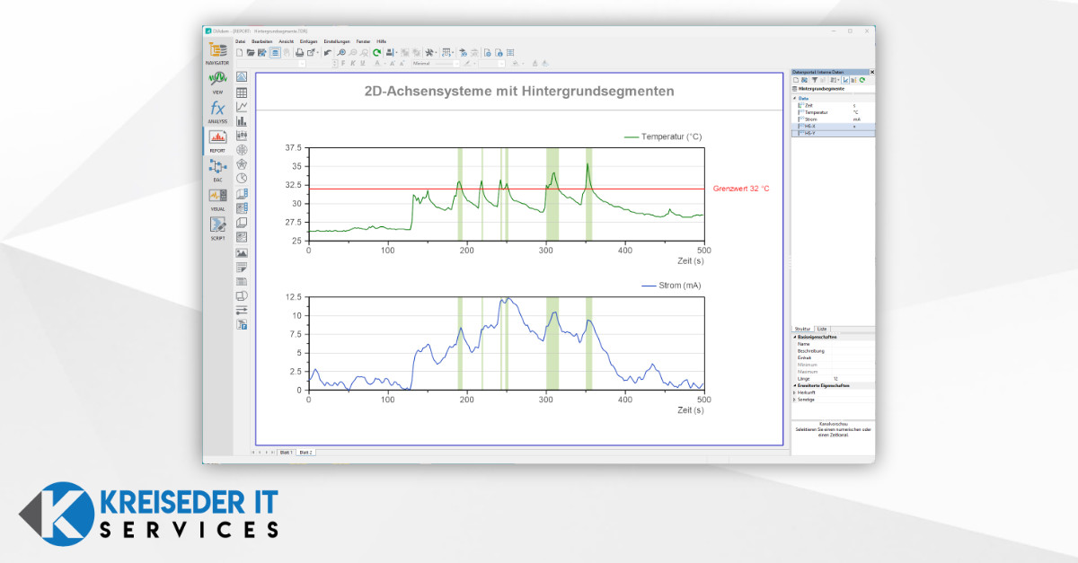 Hintergrundsegmente für 2D-Achsensysteme