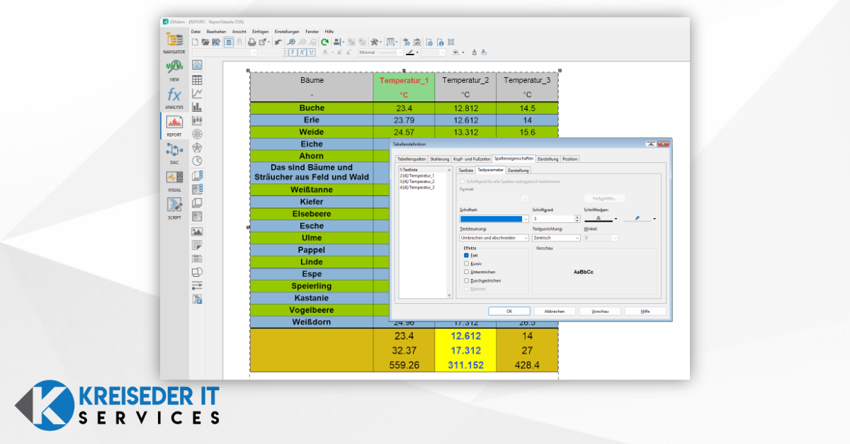 REPORT – 2D-Tabellen – Teil 1
