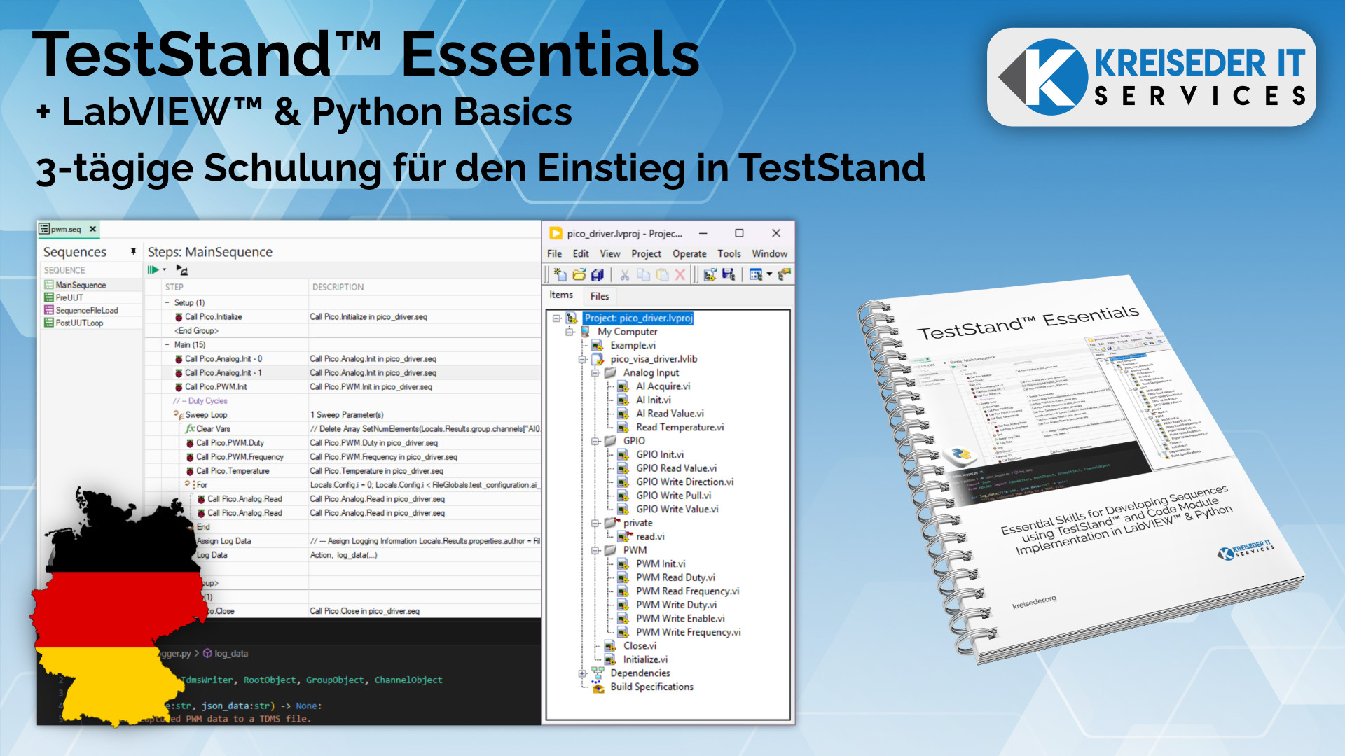 TestStand Essentials Schulung mit Python und LabVIEW Grundlagen - Kreiseder IT Serivces - Deutschland